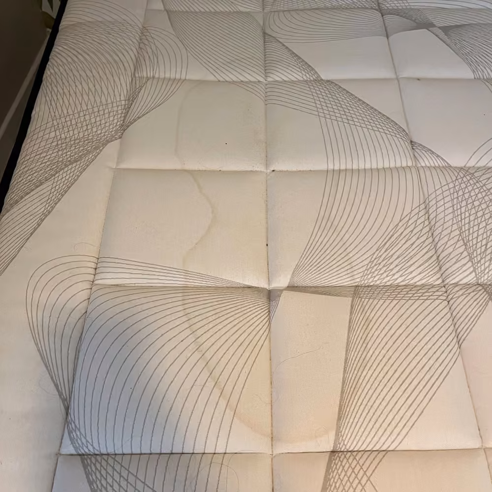 Matelas matelassé · surface rafraîchie avant nettoyage